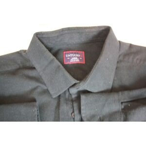 UNTUCKit Mens Large Black Cotton Long Sleeve Button Down Shirt Solid Casual L